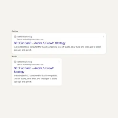 Google search snippet preview for desktop and mobile